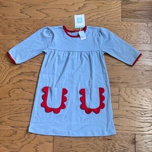 Bella Bliss Sinclair Pima Dress, Blue With Red New With Tags